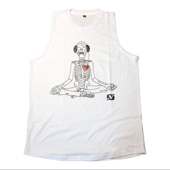 jacquelin Other - Limited Edition Yoga Workout Skeleton Music Headphone Vibe Tank Top